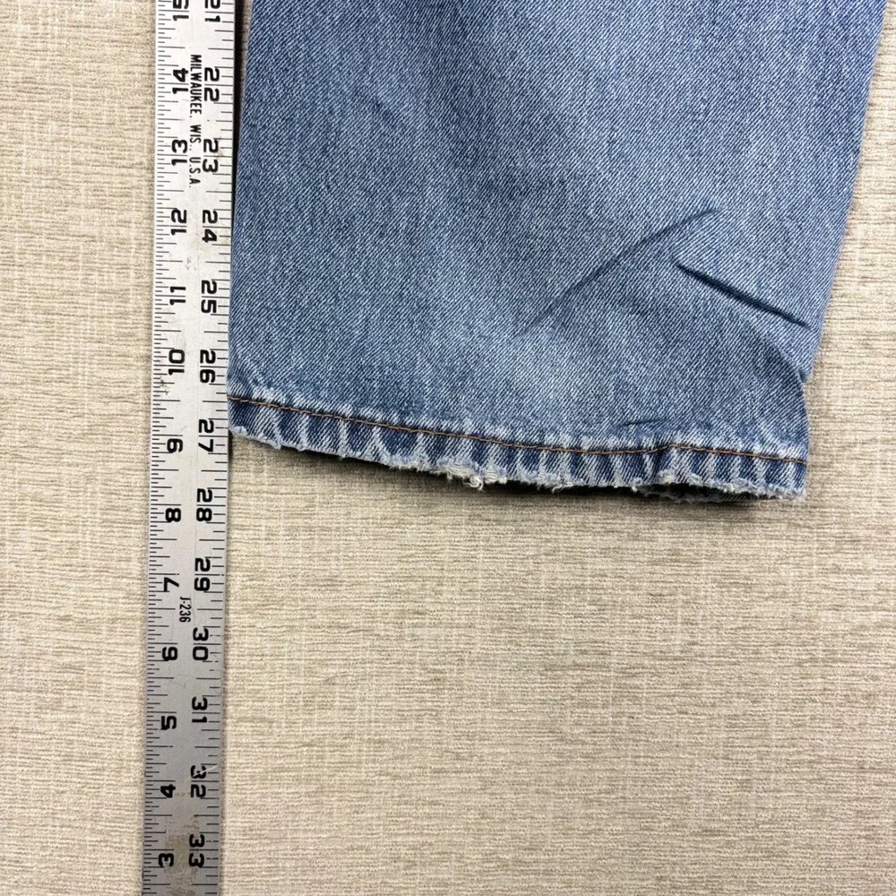 Levis 505 Mens 34x27 Light Distress Jeans Thigh Fade ** Vintage Style ** Denim